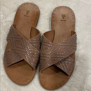Frye Ally Deco Stud Studded Sandals